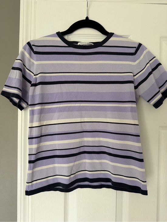 Pendleton Sweaters - Vintage Pendleton Silk Blend Sweater Small Purple Navy White Striped